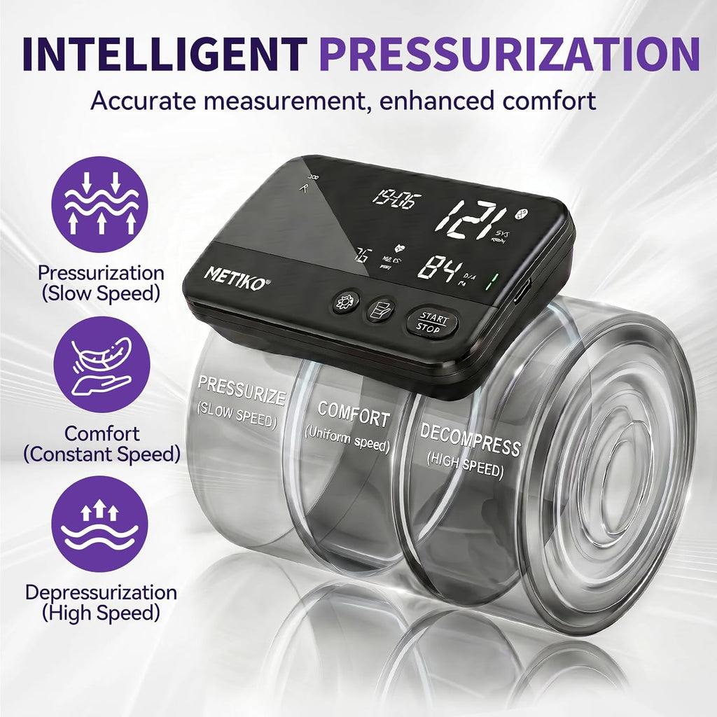 Monitor de presión arterial inalámbrico con Bluetooth para la parte superior del brazo, monitor de presión arterial recargable portátil ultraligero, compatible con la aplicación iOS/Android BP