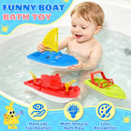 Flota de botes de juguete para niños pequeños, botes acuáticos flotantes para piscina, baño y playa, juego de botes coloridos para niños de 3 a 5 años