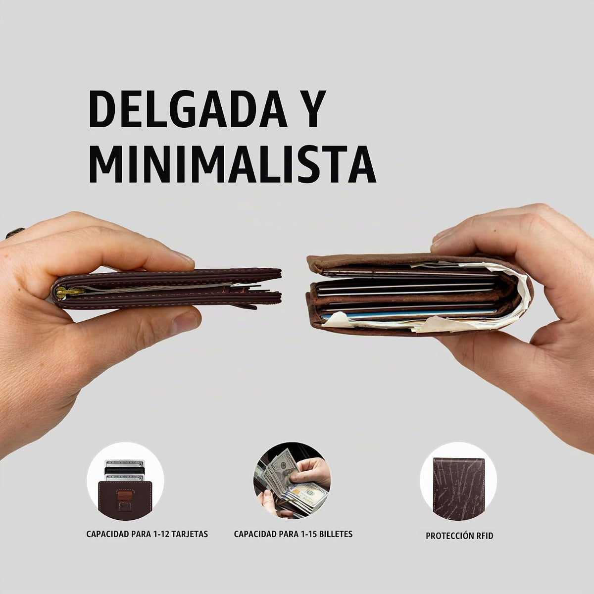 Kings Loot Cartera para hombres, bloqueo RFID, bolsillo para efectivo