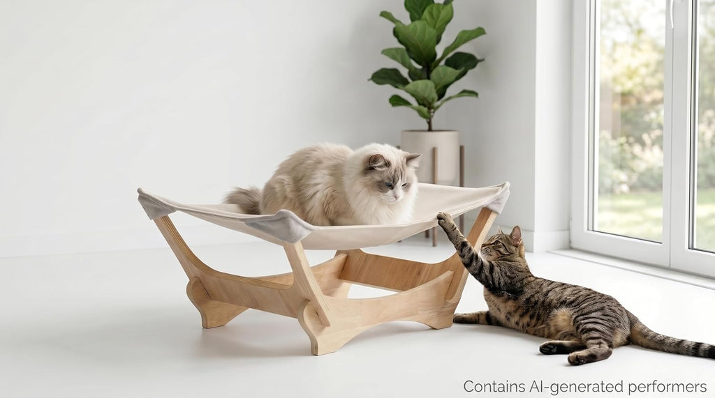 Cama rascador grande de sisal para gatos, salón de madera para hogares