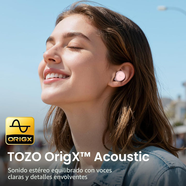 TOZO Auriculares inalámbricos A1 Bluetooth 5.3 de peso ligero en el...