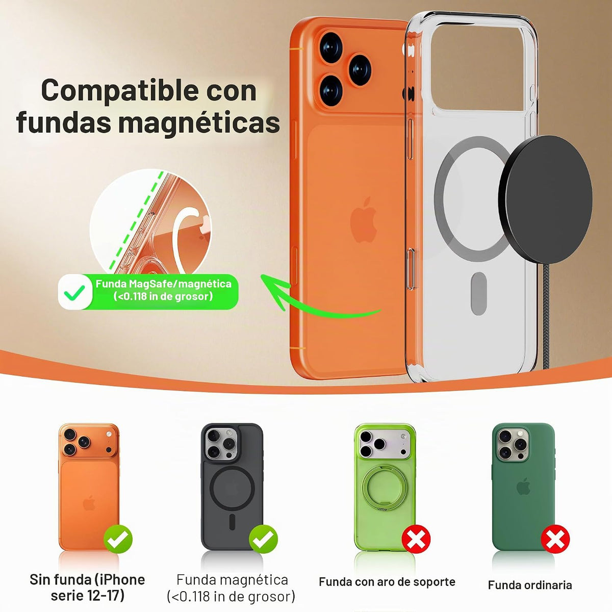 Cargador inalámbrico magnético de 25 W, almohadilla de carga rápida para