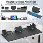 KDD Juego de Alfombrillas de Escritorio, Alfombrilla de Ratón 6 en 1 con Accesorios Magnéticos de Almacenamiento de Escritorio Función DIY para Soporte de Teléfono y Tableta/Portavasos/Soporte para