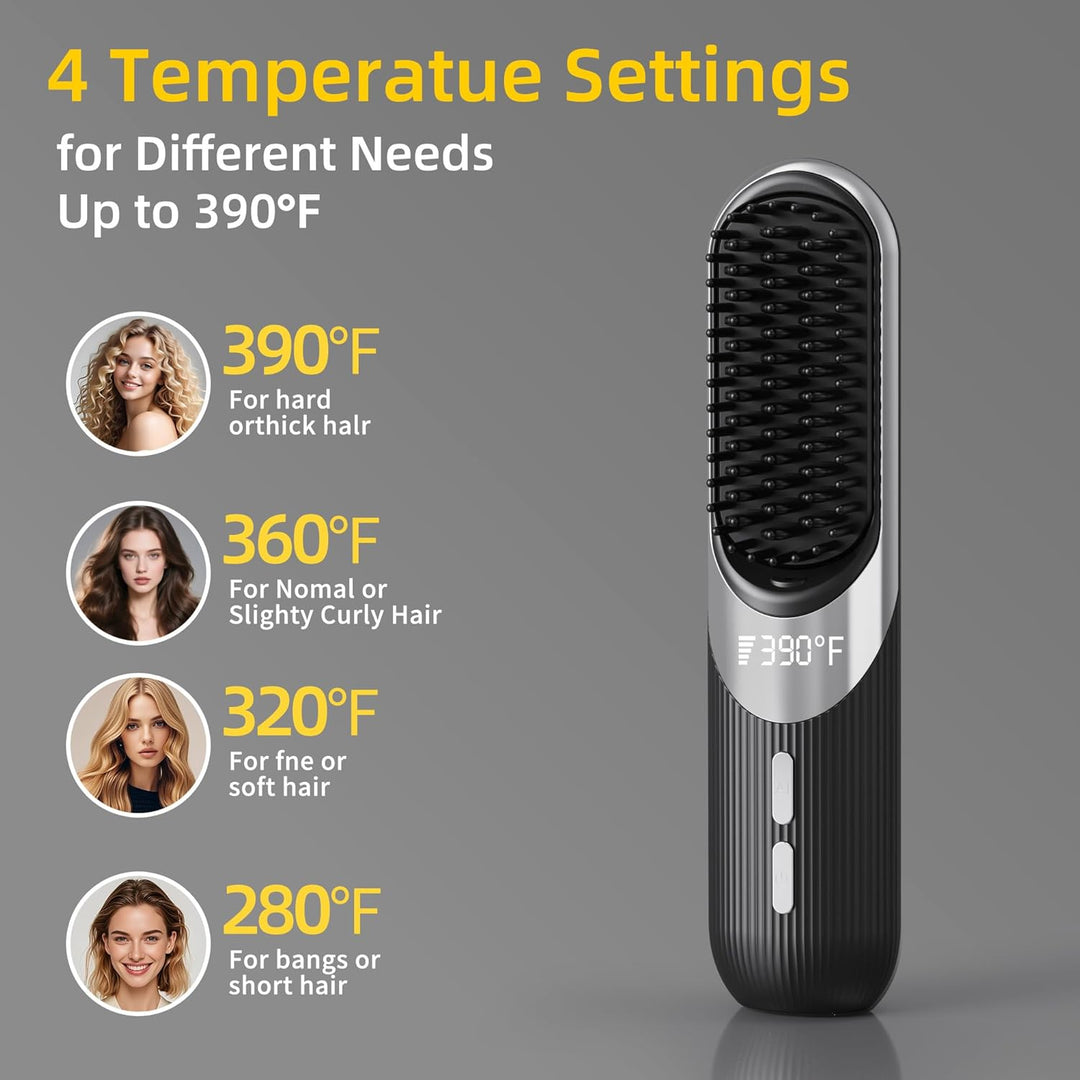 Cepillo de peinado inalámbrico 2 en 1 AI Smart Styler calor rápido...