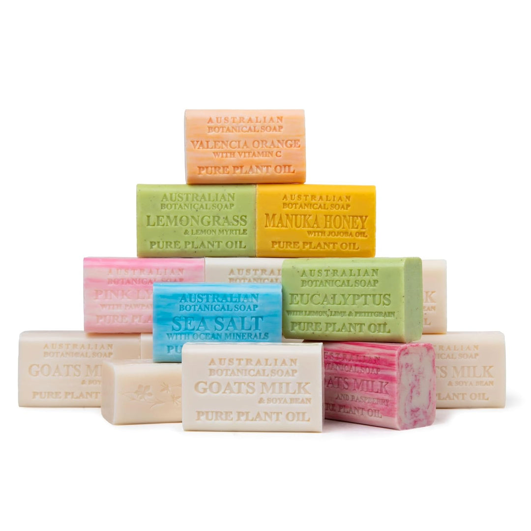 Australian Botanical Soap Juego de 16 barras, leche de cabra y frij...