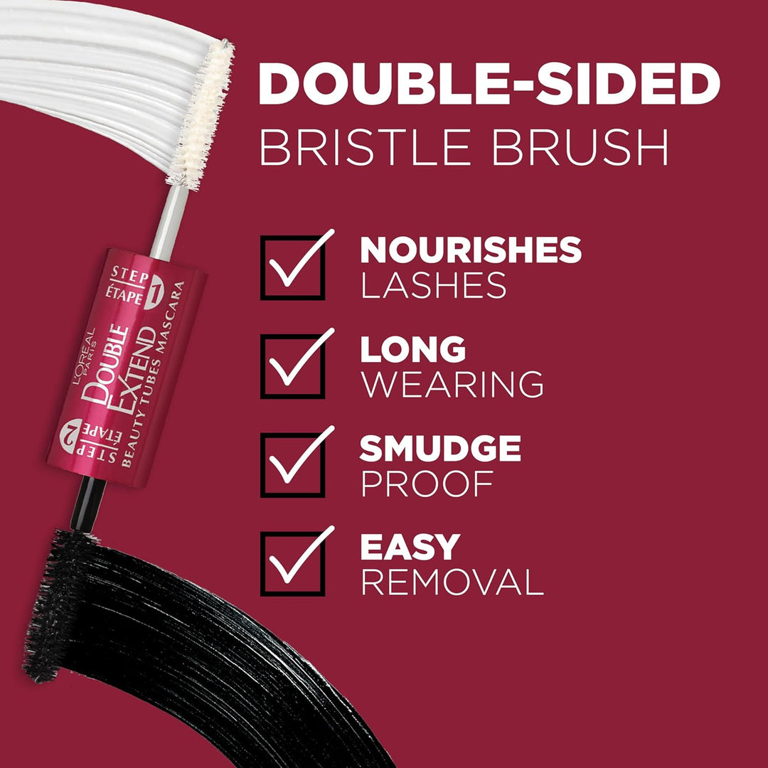 L'Oreal Paris Makeup Double Extend Tubing Mascara, máscara de 2...