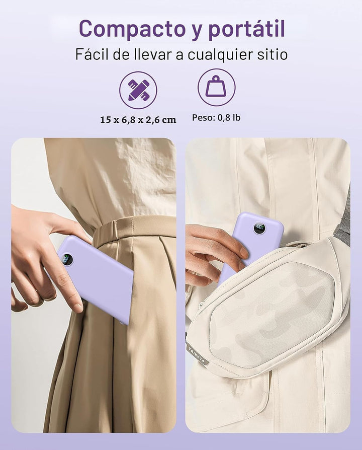 Cargador portátil, 12000 mAh, 22,5 W, USB C, carga rápida, con cabl...
