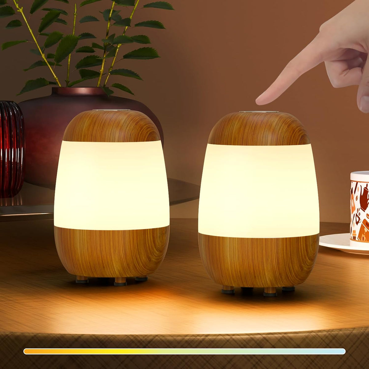 Lámpara uuffoo Paquete de 2 lámparas inalámbricas recargables de luz nocturna