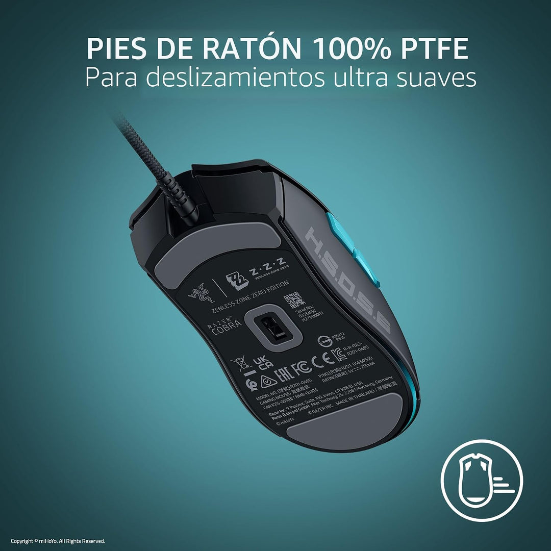Ratón Razer Cobra con cable para juegos: 58g ultra ligero - Interru...
