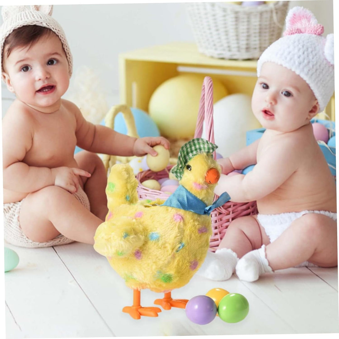 NASSMOSSE Peluche de pollo poniendo huevos de juguete