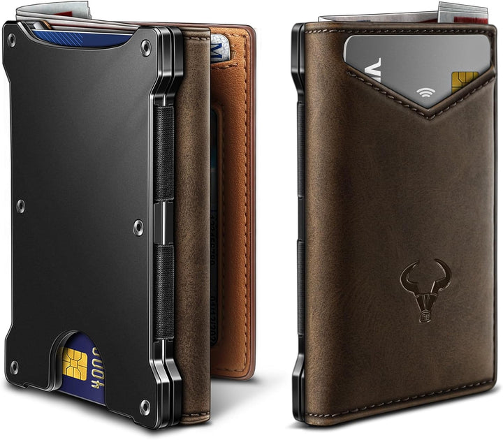 BULLIANT Cartera para hombre, delgada con bolsillo frontal, de cuer...