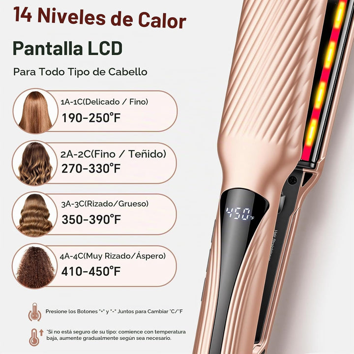 YEGUBEGU Flat Iron Hair Straightener with 1.6" Infrared Ceramic Wid...