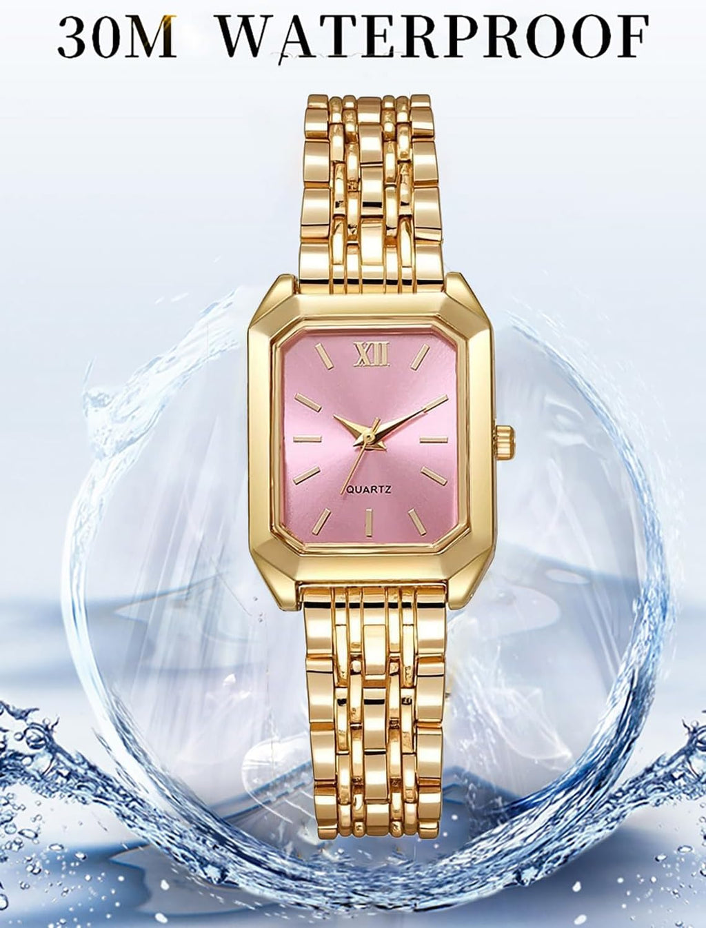 BESTKANG Relojes para mujer, relojes de pulsera de acero con correa de acero, reloj de pulsera de cuarzo cuadrado simple de moda casual