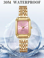 BESTKANG Relojes para mujer, relojes de pulsera de acero con correa de acero, reloj de pulsera de cuarzo cuadrado simple de moda casual