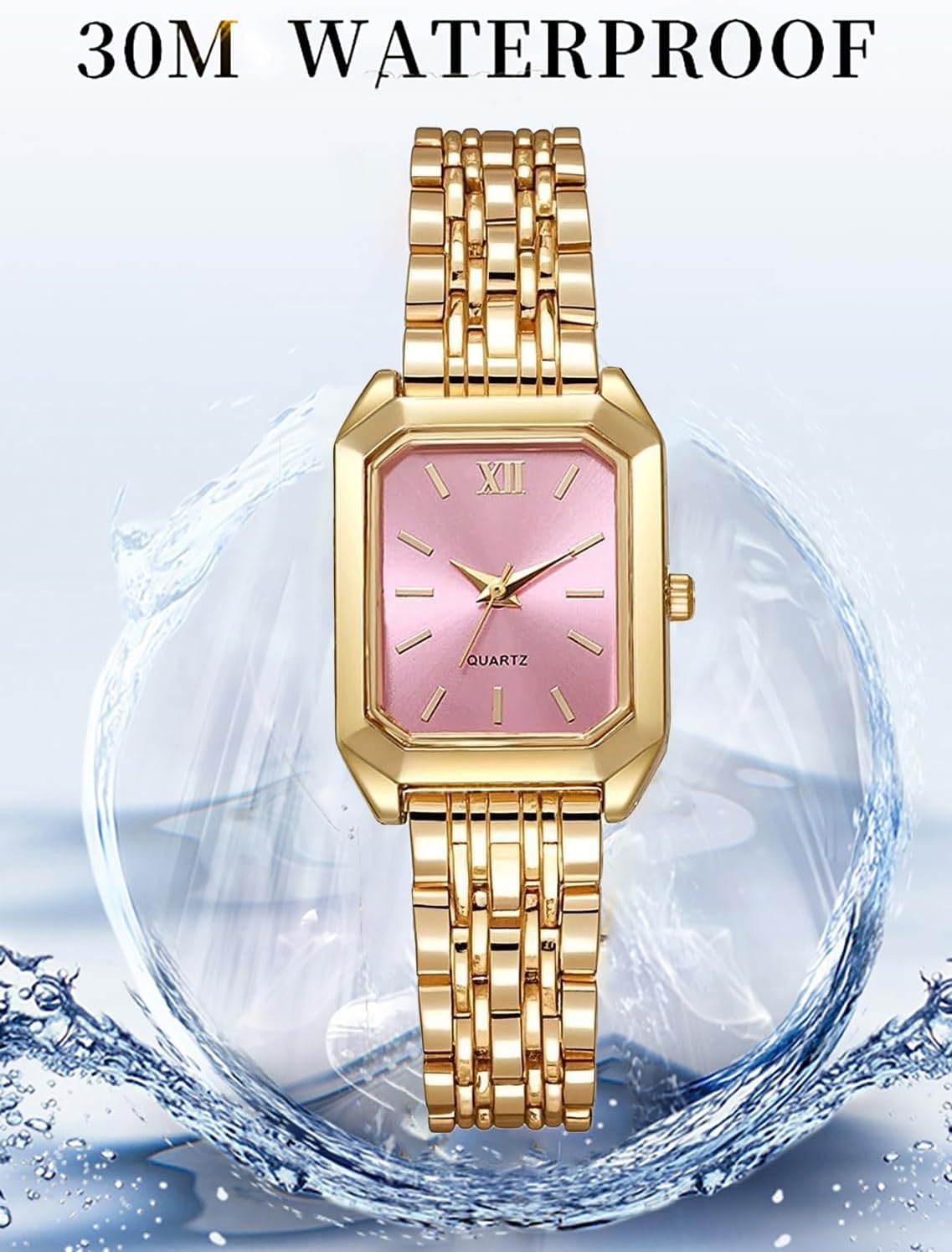 BESTKANG Relojes para mujer, relojes de pulsera de acero con correa de acero, reloj de pulsera de cuarzo cuadrado simple de moda casual