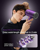 CONFU - Secador de pelo con difusor, secador iónico de 1600 W, port...