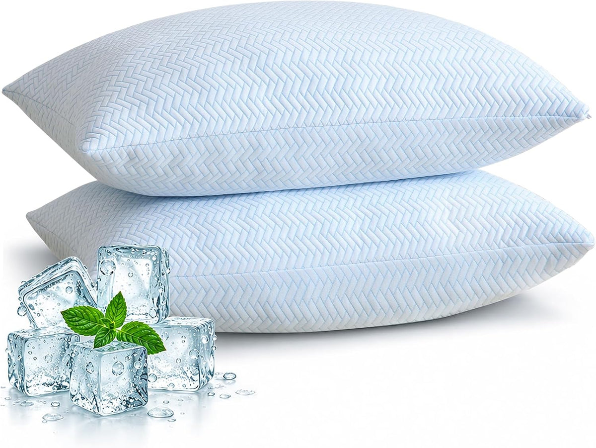 DOWNCOOL Juego de 2 almohadas refrescantes tamaño Queen, almohadas de