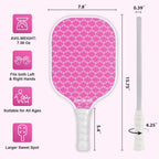 Set de 2 Paletas de Pickleball Ligero con Núcleo de Panal Rosa Control