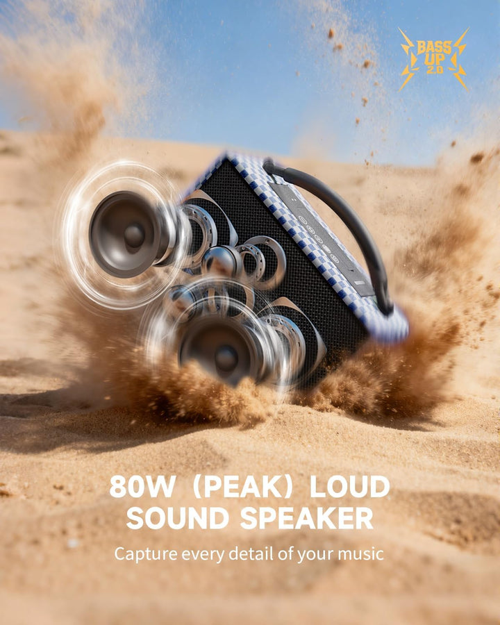 DINDIN Altavoz Bluetooth Portátil: 80W (pico), tiempo de reproducci...