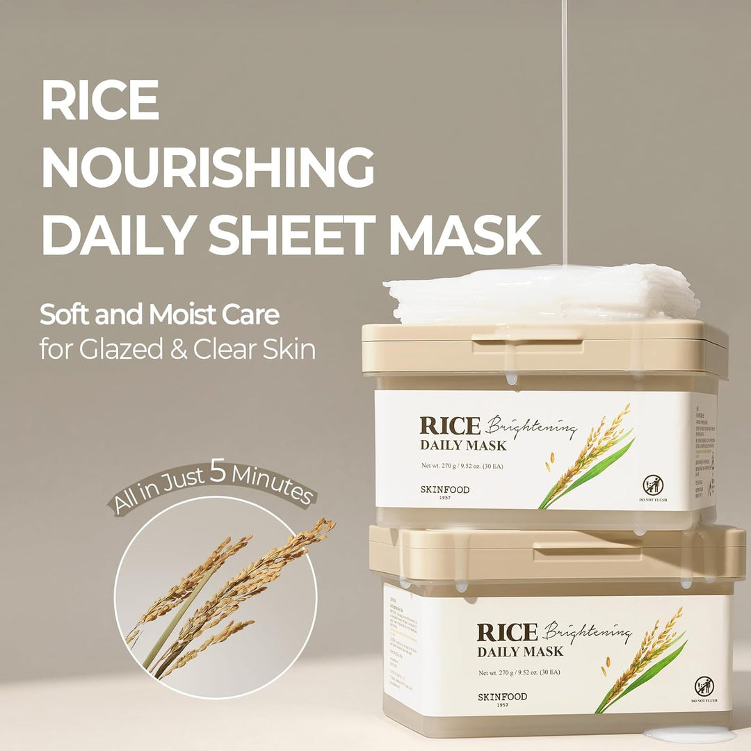 SKINFOOD - Mascarilla diaria de arroz, mascarilla reafirmante, nutr...