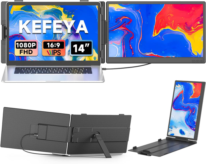 KEFEYA Extensor de pantalla para portátil de 14 pulgadas, FHD 1080P...