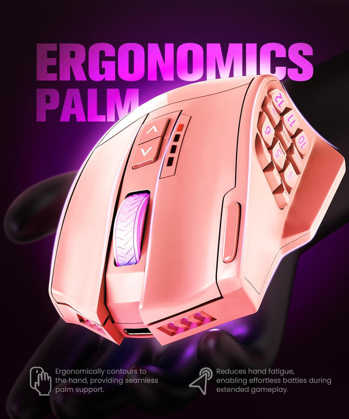 UtechSmart Ratón inalámbrico Venus Pro MMO para juegos, sensor ópti...