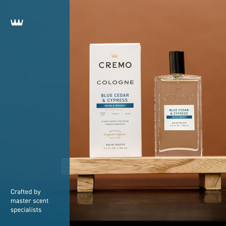 Cremo Cologne For Men - Spray de colonia para hombre de cedro azul...