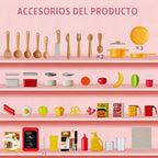 GEIYATOI Juego de cocina para niños de 34.5 pulgadas con estufa de vapor y