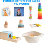 WOODMAM Montessori Toys para Babies 7-12 Months, 9 en 1 Educational Play Kit