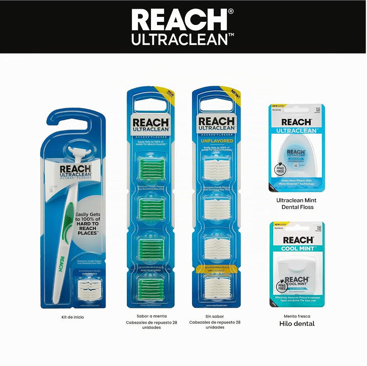 REACH Cabezales de recambio para hilo dental Ultraclean Access, men...