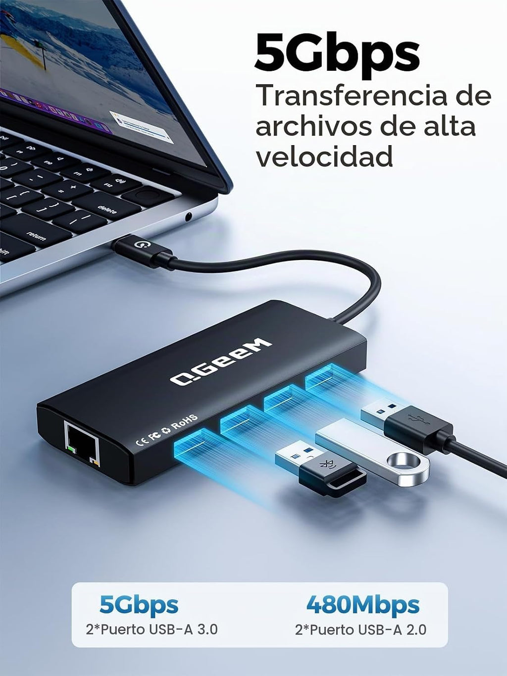 QGeeM, UCH092-1, hub USB 3.0