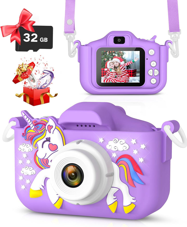 Juguetes de cámara para niños de 3 a 12 años, cámara de unicornio p...