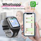 Wonlex - Reloj inteligente con GPS 4G para niños, pantalla táctil AMOLED de 1.78 pulgadas, reloj grande con tarjeta SIM, videollamadas, chat de voz, SOS, cámara, música, podómetro, juego,