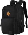 KEOFID Mochila de viaje para hombres y mujeres, mochila antirrobo para computadora portátil con puerto de carga USB para el trabajo, bolsa grande para la universidad, mochila de mano con correa de equipaje, resistente al agua (negro)
