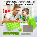 177 piezas de bloques de construcción grandes de 1 x 1-1 x 3 pulgadas para niños pequeños - Juego de ladrillos con autos y placa base, juguete educativo STEM para bloques de niños