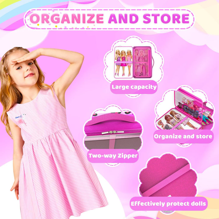 LININYHAO Funda de transporte compatible con muñecas Barbie de 12 p...