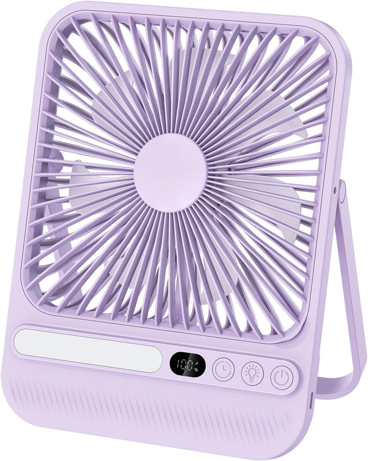BIVBTP Ventilador de viaje portátil ultrafino de 8000 mAh con tempo...