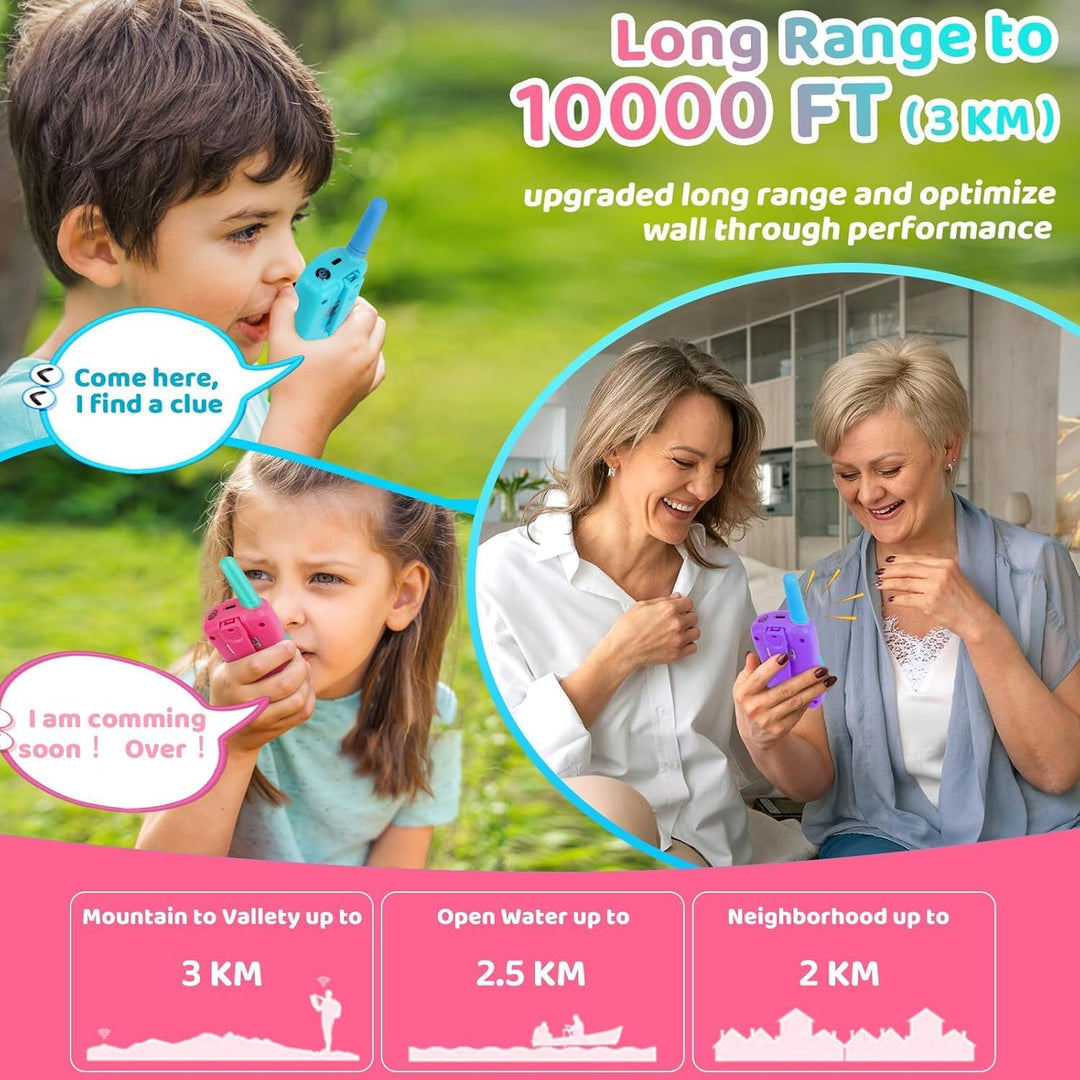 Vvinca Walkie Talkies para niños recargables paquete de 3, juguetes...