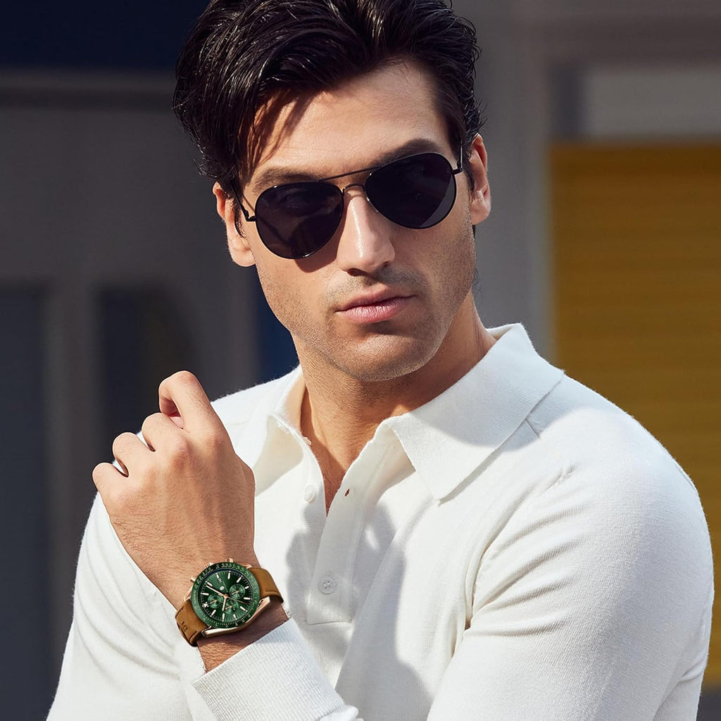 BENYAR Relojes de pulsera para hombre, cronógrafo analógico, de cuarzo, impermeables, para negocios, trabajo, casual, deportivo, con calendario