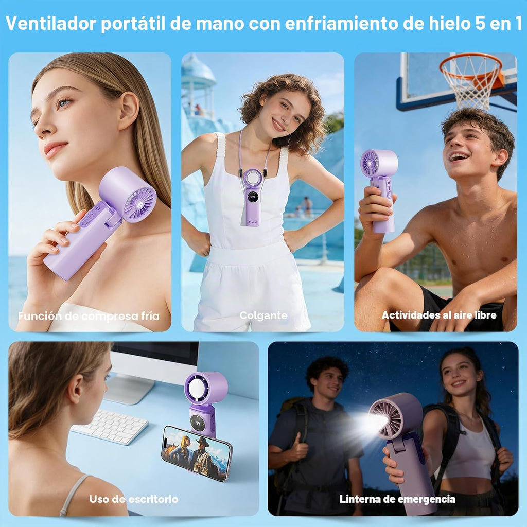 SSWind Ventilador de mano portátil de 6000 mAh con refrigeración po...