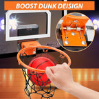 Aro de baloncesto más grande para interiores con borde grande de 9 pulgadas para niños y adultos, aro de baloncesto sobre la puerta para dormitorio con 3 gomas pequeñas de 6 pulgadas, juguete