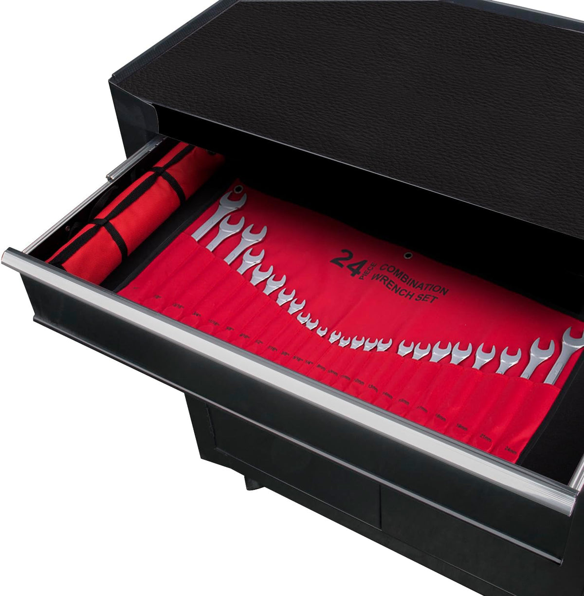 Juego de 24 llaves combinadas de uso general con bolsa enrollable | SAE 1/4" a 1", métrico 8mm a 24mm | Perfecto para uso doméstico general, garaje, reparaciones de automóviles, coche, camión, barco y