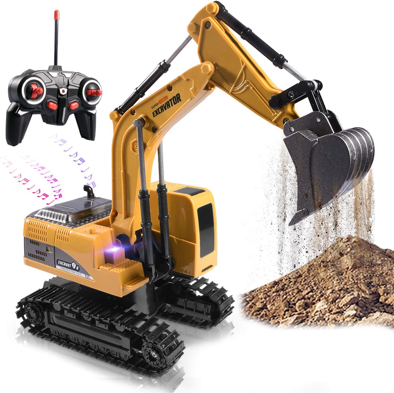 Onadrive Juguete de excavadora de construcción, camión excavador de...