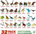 Juguetes de dinosaurio, paquete de 32 figuras realistas de dinosaurios con
