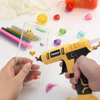Pistola de pegamento caliente inalámbrica para batería DeWalt de iones de litio de 20 V con 20 barras de pegamento de 0.43 pulgadas y boquilla de cobre aislada, kit de tamaño completo (solo
