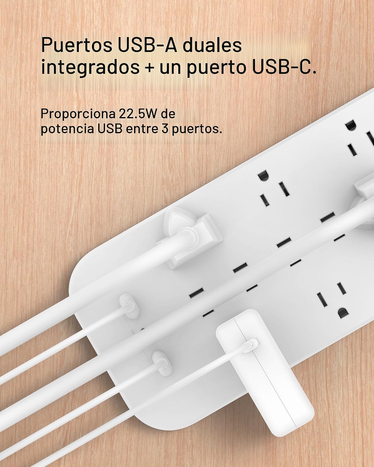 Belkin Regleta de protección contra sobretensiones de 12 salidas con 12 salidas de CA, 2 puertos USB-A y 1 puerto USB-C, cable de 6 pies, certificado UL con protección contra sobrecarga y sobretensión
