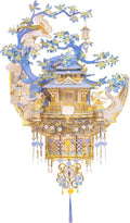 MU Moon Palace - Rompecabezas de metal 3D para adultos, kit de modelo de pagoda china con diseño de conejo de jade y osmanthus, manualidades de montaje de metal de dificultad de 4 estrellas
