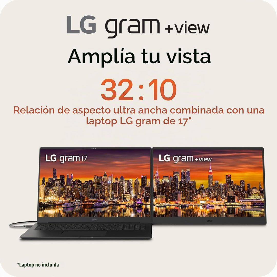 LG gram +View 17 pulgadas Monitor portátil ligero WQXG (2560x1600)...