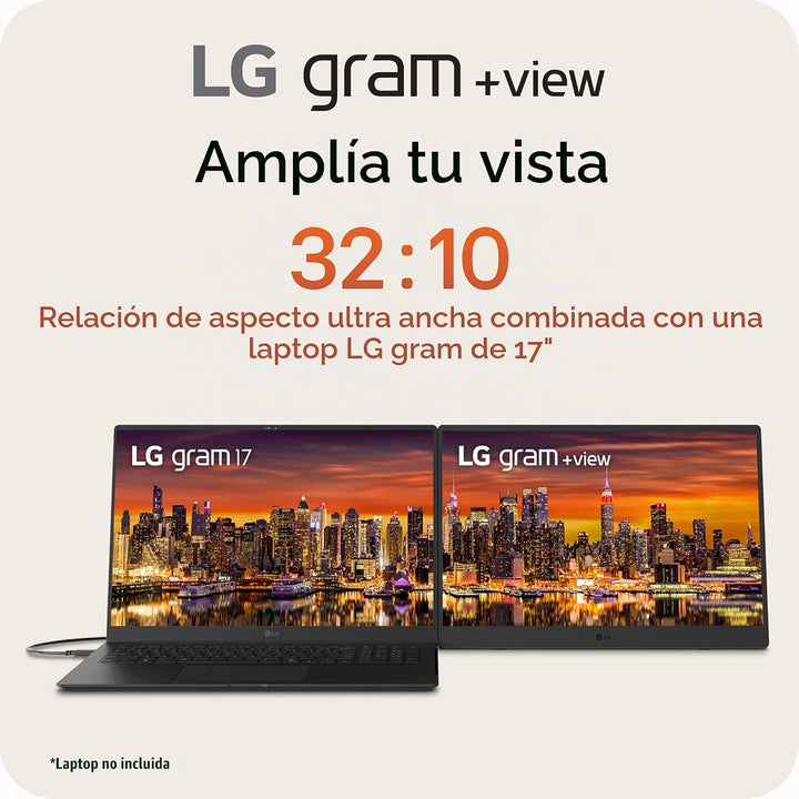 LG gram +View 17 pulgadas Monitor portátil ligero WQXG (2560x1600)...