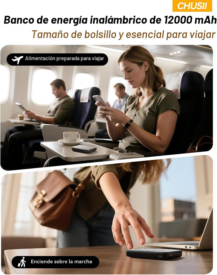 Cargador portátil Magsafe, banco de energía magnético inalámbrico d...